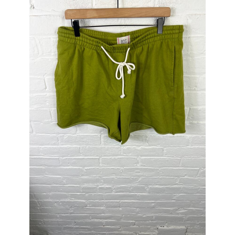 BDG Women's Elastic Waist Drawstring Shorts Stretch Olive Green Size Large